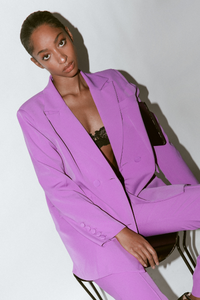 LUXE PURPLE DOUBLE-BREASTED BLAZER