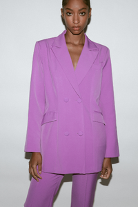 LUXE PURPLE DOUBLE-BREASTED BLAZER