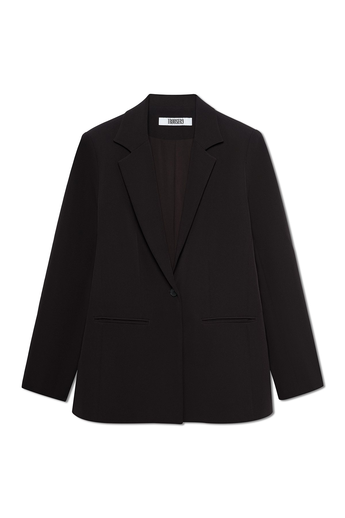 GISELLE BLACK SATIN × BLACK Giselle Oversized Black Blazer | Single Button Closure